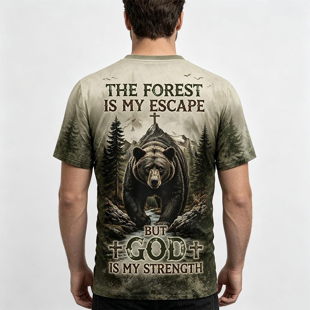 Men Vintage Forest Bear Print  - Hunting And Camping In Forest recension och pris