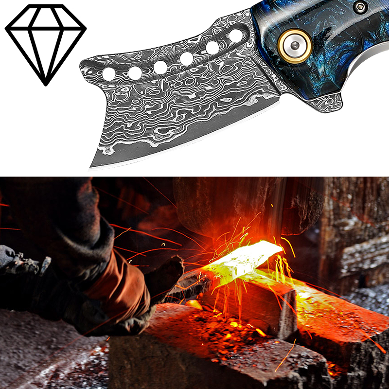 Handmade Damascus Steel Pocket - Hunting Camp Outdoor Kitchen recension och pris