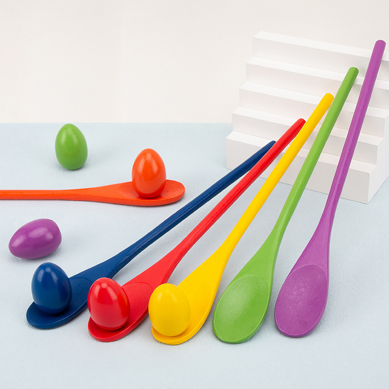 6Pcs Wooden Egg Spoon Race Gam - Outdoor Hunting Games For Kids recension och pris